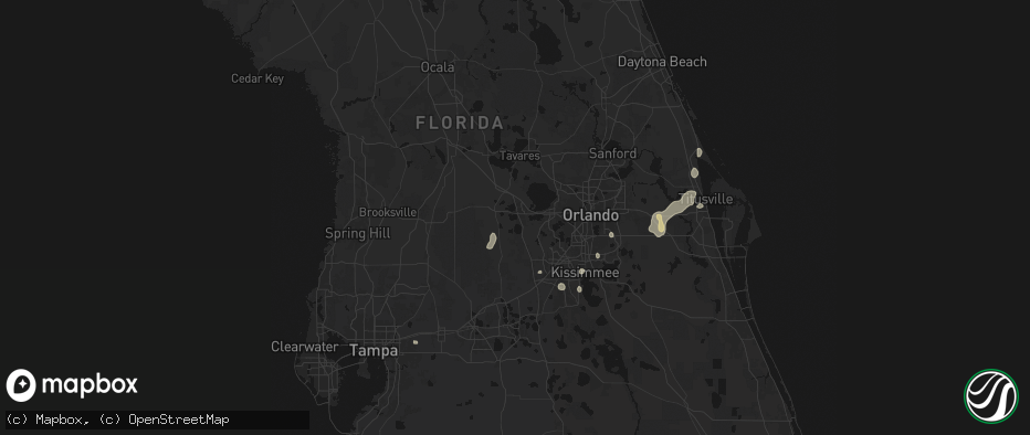 Hail map in Clermont, FL on July 6, 2026