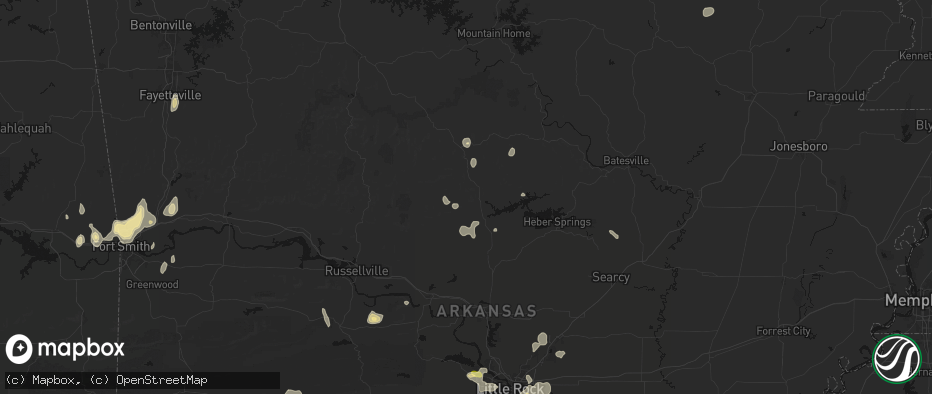 Hail map in Clinton, AR on July 6, 2026