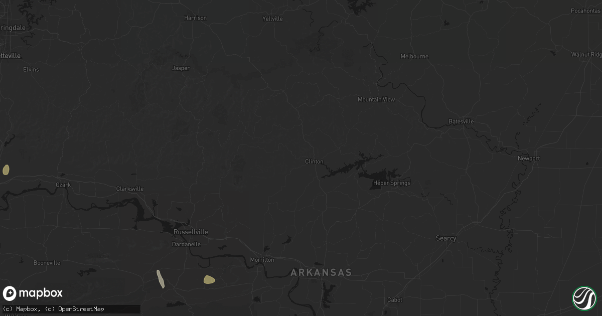 Hail map in Clinton, AR on July 6, 2026