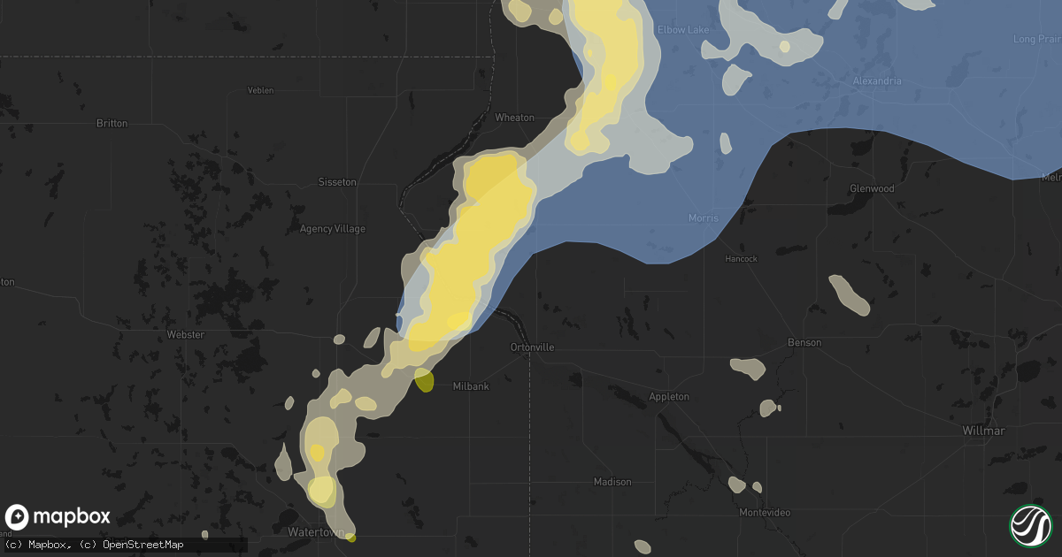Hail map in Clinton, MN on July 6, 2026