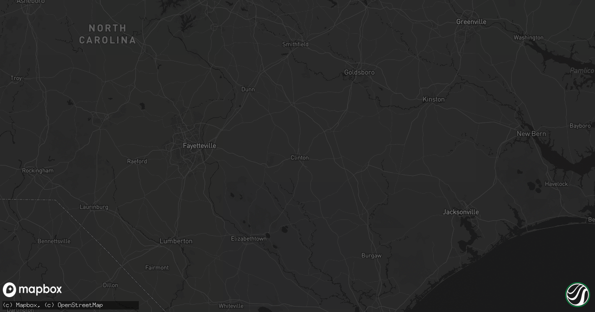 Hail map in Clinton, NC on July 6, 2026
