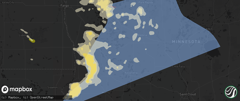 Hail map in Clitherall, MN on July 6, 2026