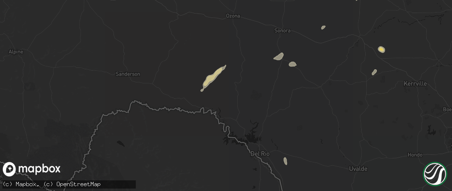 Hail map in Comstock, TX on July 6, 2026