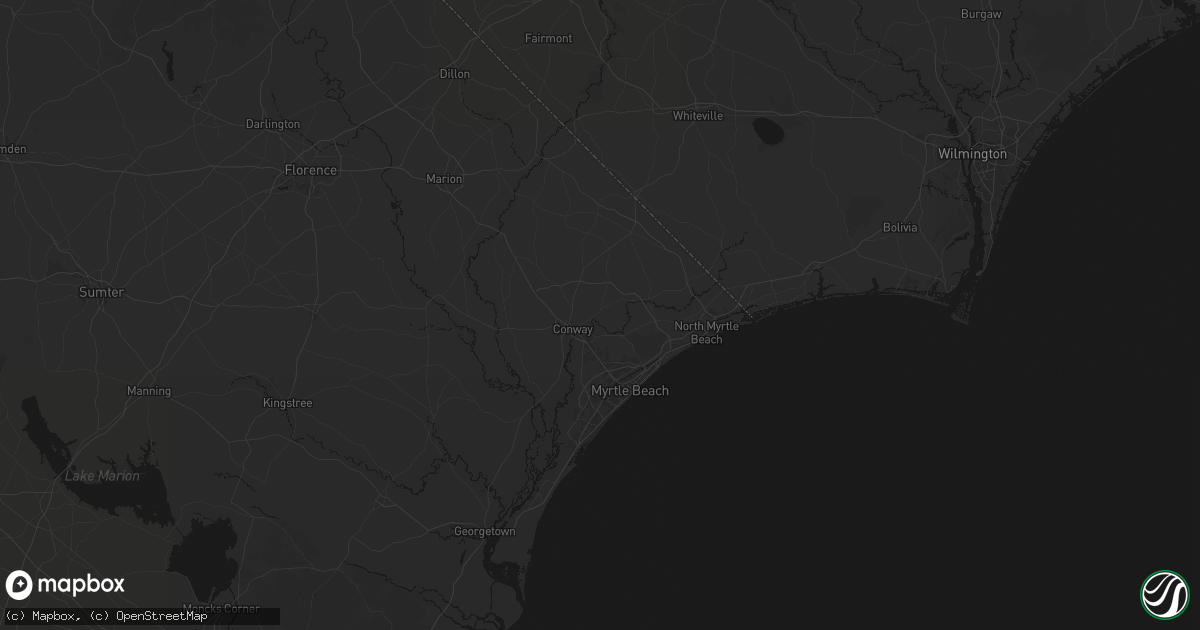 Hail map in Conway, SC on July 6, 2026