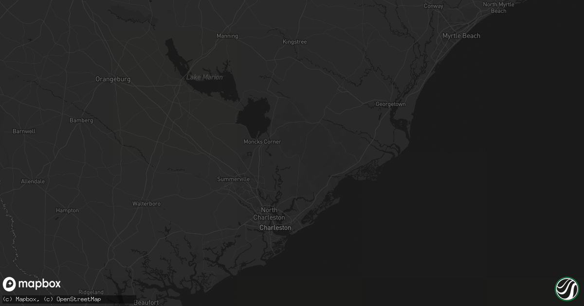 Hail map in Cordesville, SC on July 6, 2026