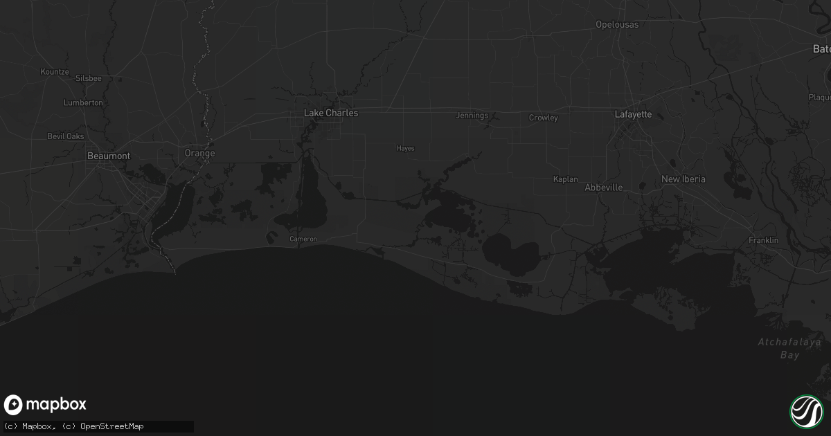 Hail map in Creole, LA on July 6, 2026