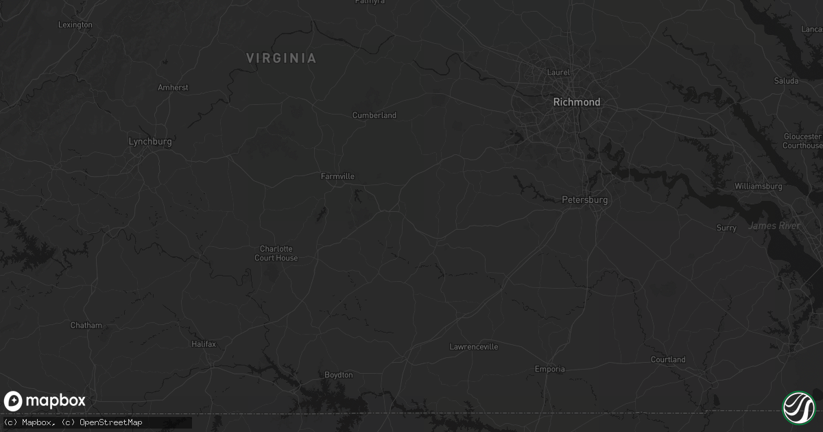 Hail map in Crewe, VA on July 6, 2026