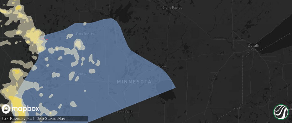 Hail map in Crosby, MN on July 6, 2026