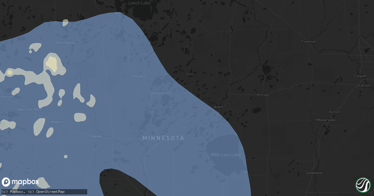 Hail map in Crosby, MN on July 6, 2026