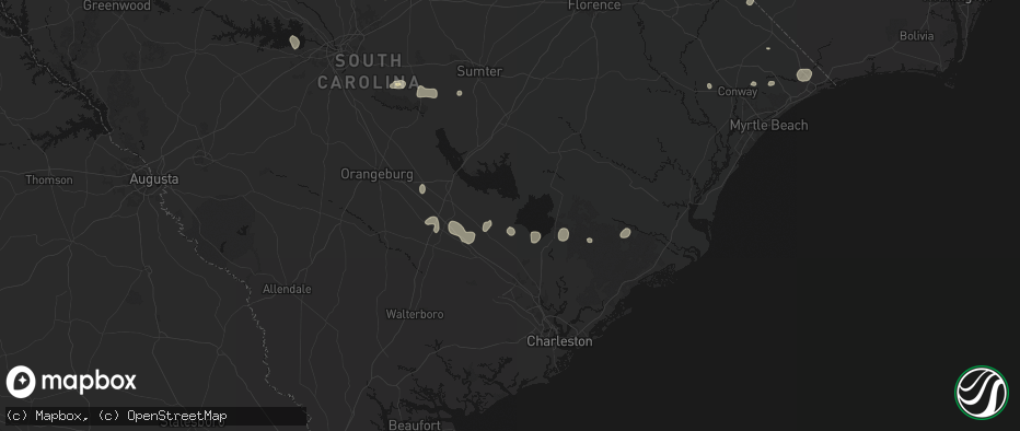 Hail map in Cross, SC on July 6, 2026