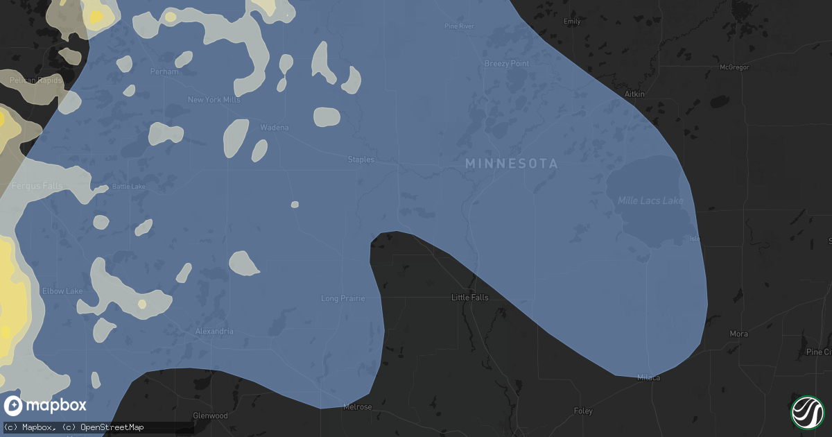 Hail map in Cushing, MN on July 6, 2026