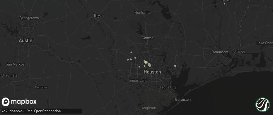 Hail map in Cypress, TX on July 6, 2026