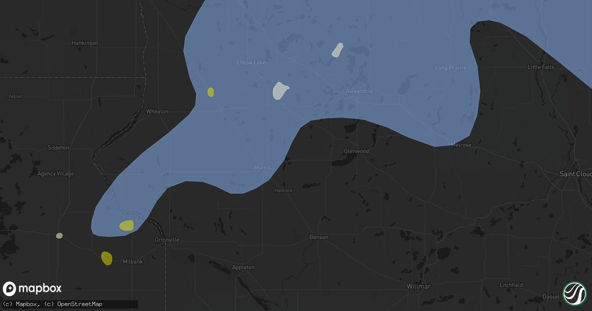 Hail map in Cyrus, MN on July 6, 2026