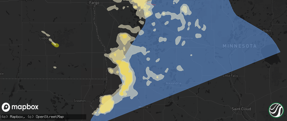 Hail map in Dalton, MN on July 6, 2026