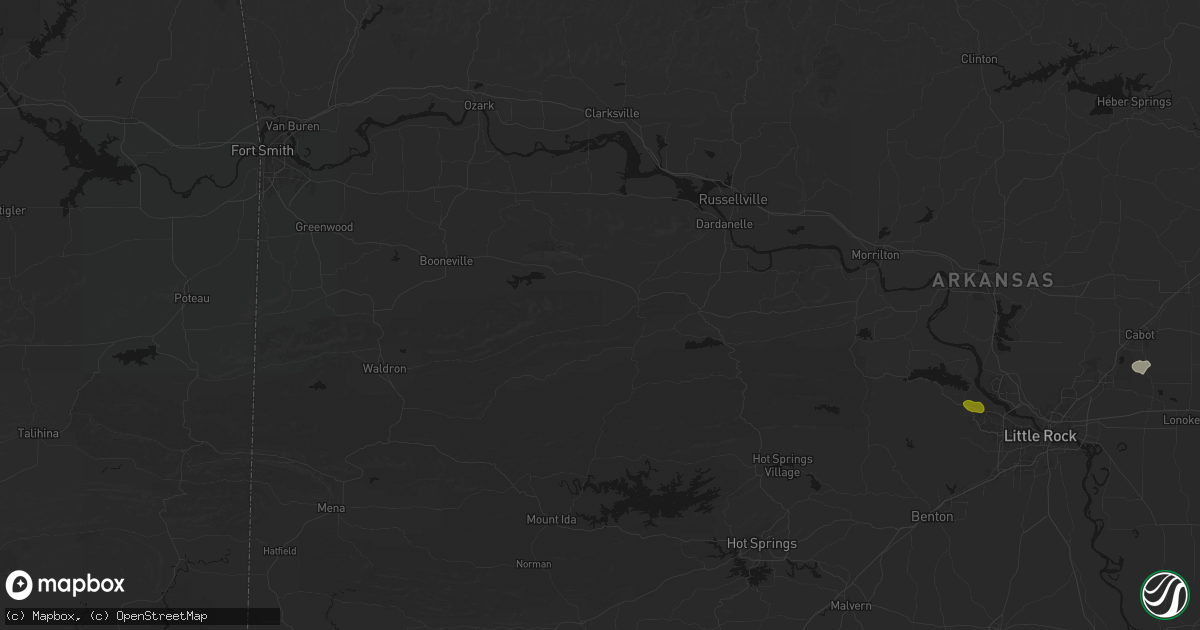 Hail map in Danville, AR on July 6, 2026