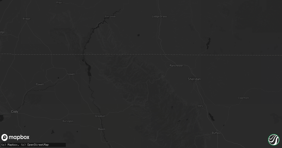 Hail map in Dayton, WY on July 6, 2026