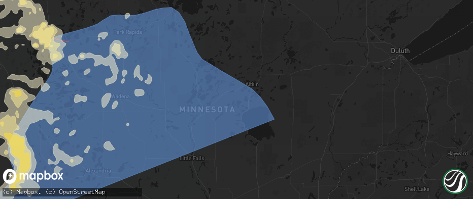 Hail map in Deerwood, MN on July 6, 2026