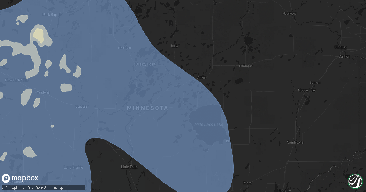 Hail map in Deerwood, MN on July 6, 2026