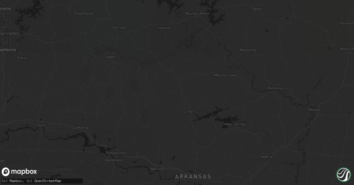 Hail map in Dennard, AR on July 6, 2026