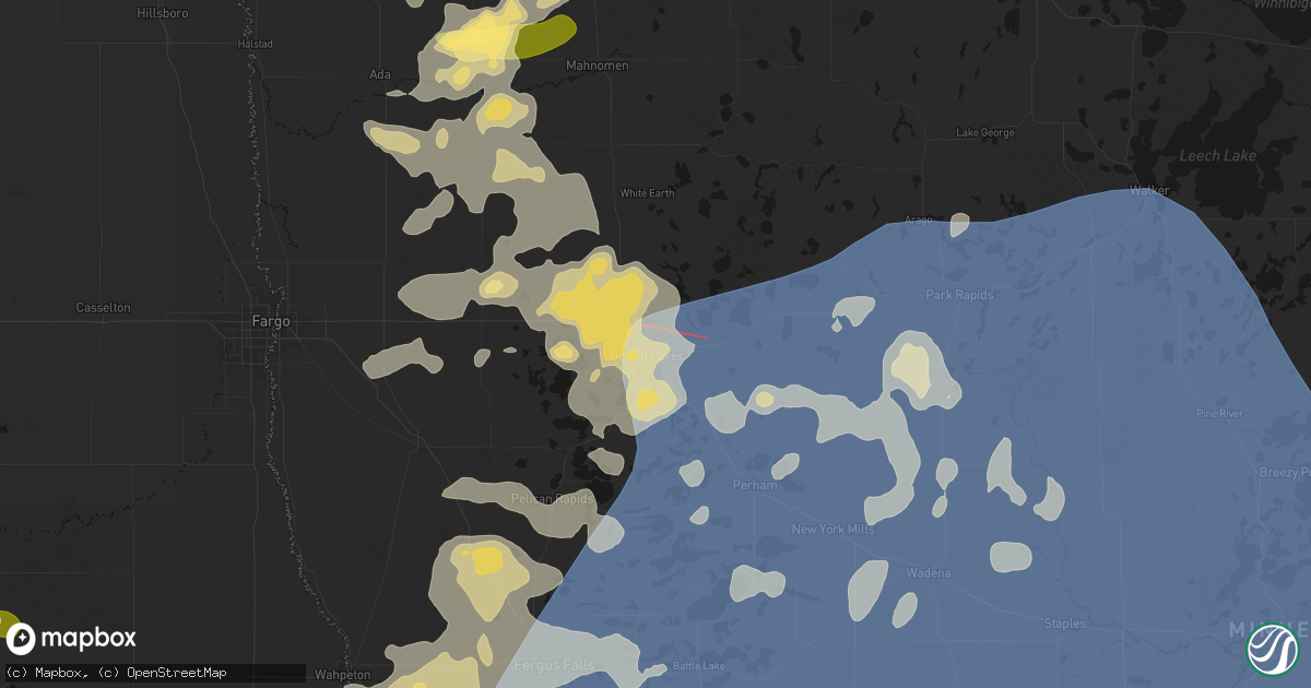Hail map in Detroit Lakes, MN on July 6, 2026