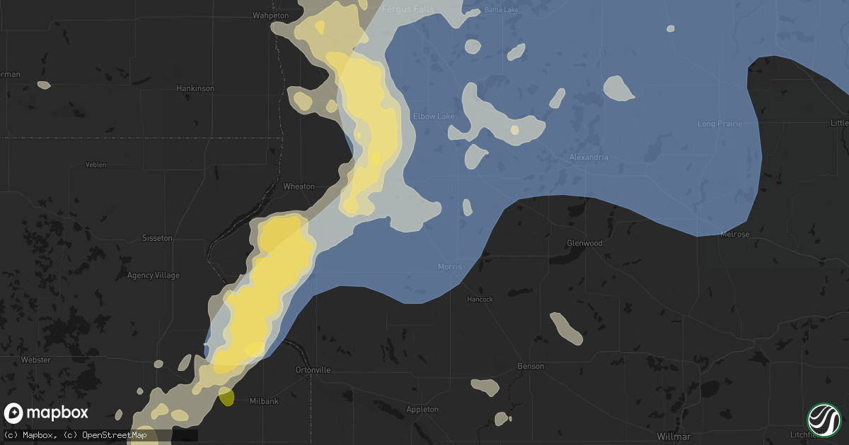 Hail map in Donnelly, MN on July 6, 2026
