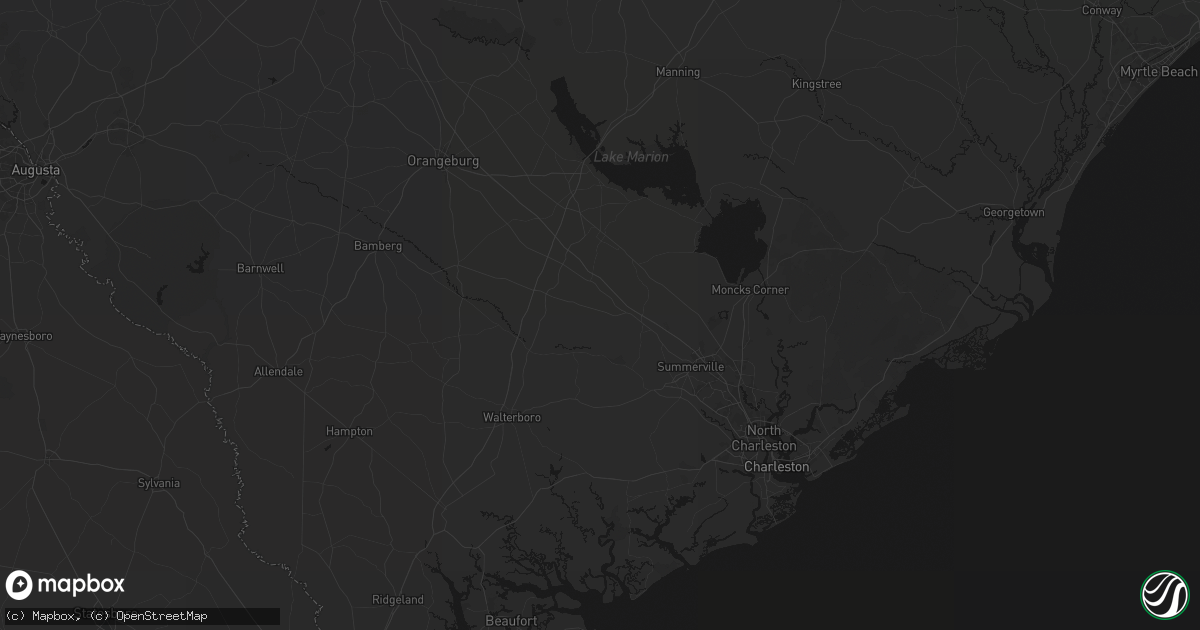Hail map in Dorchester, SC on July 6, 2026