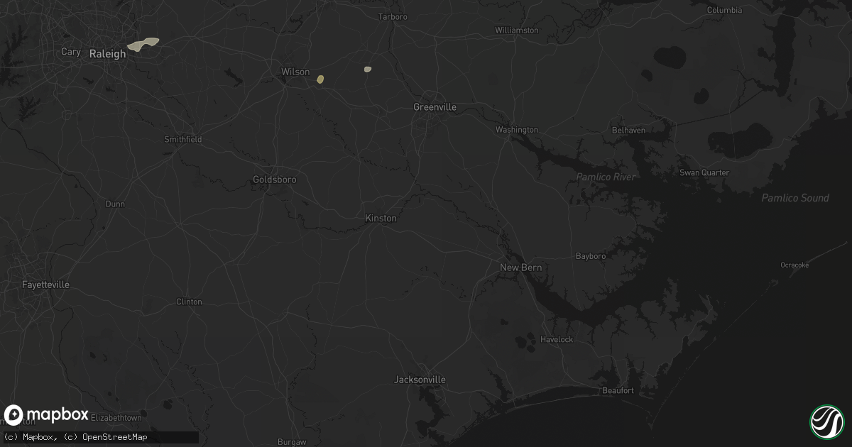 Hail map in Dover, NC on July 6, 2026