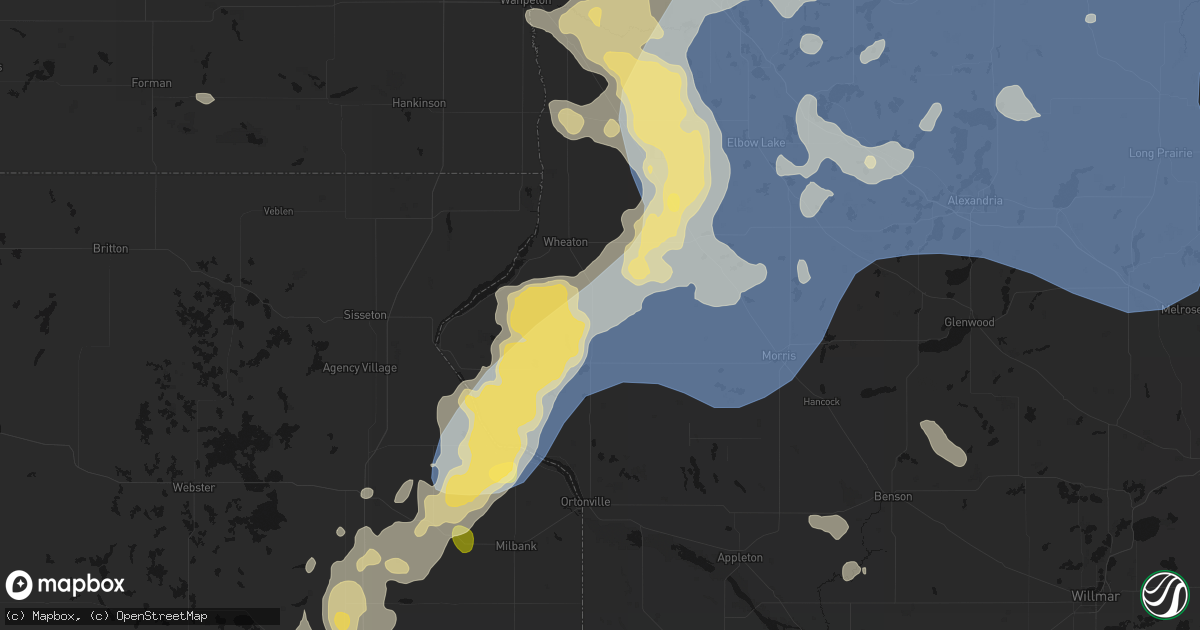 Hail map in Dumont, MN on July 6, 2026