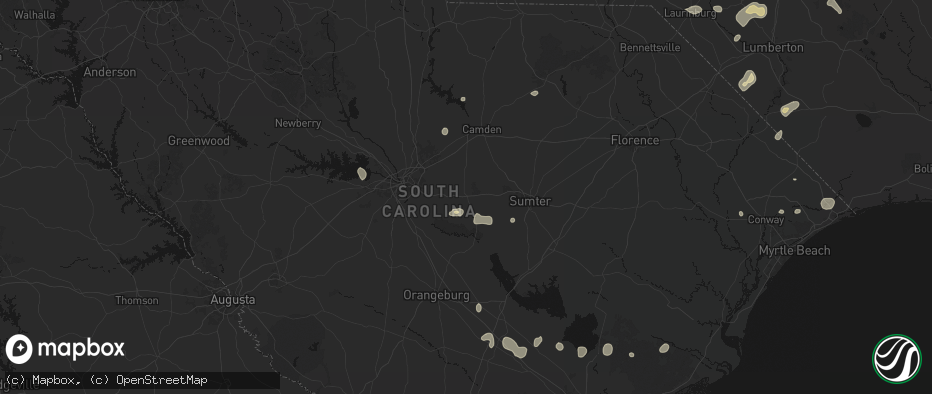 Hail map in Eastover, SC on July 6, 2026