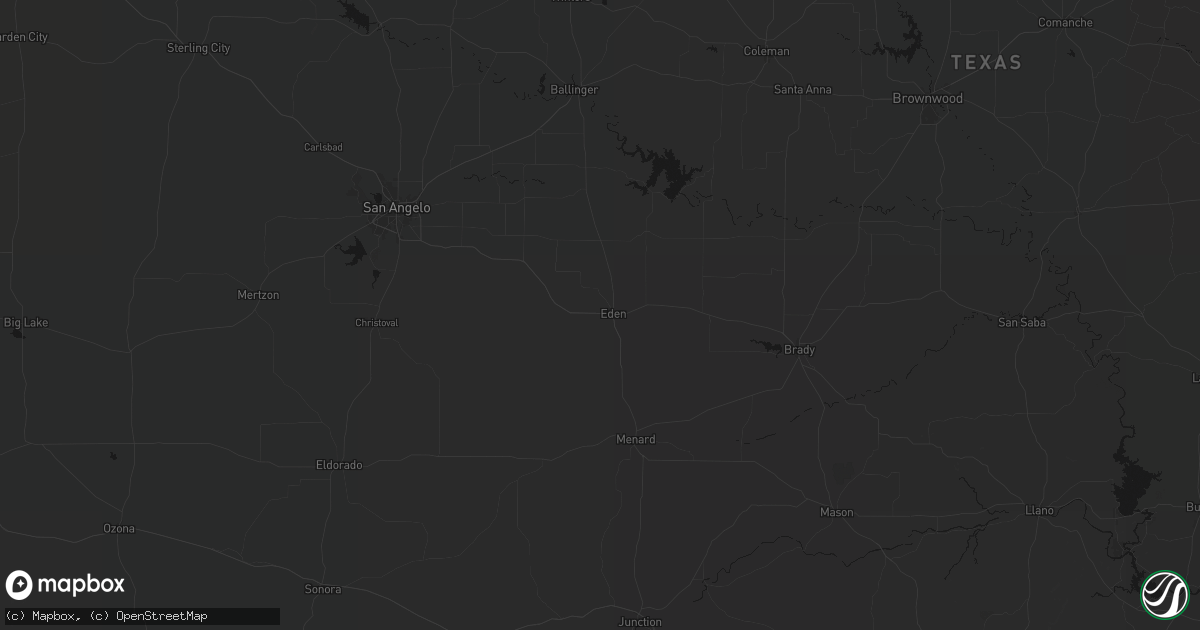 Hail map in Eden, TX on July 6, 2026