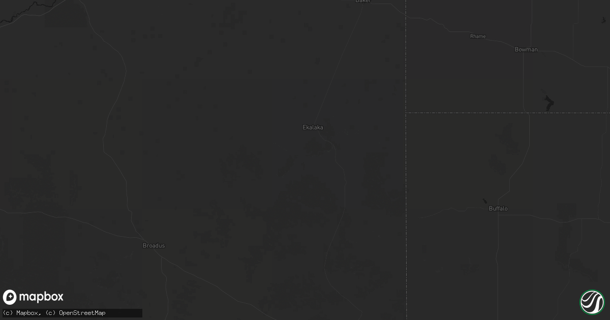 Hail map in Ekalaka, MT on July 6, 2026