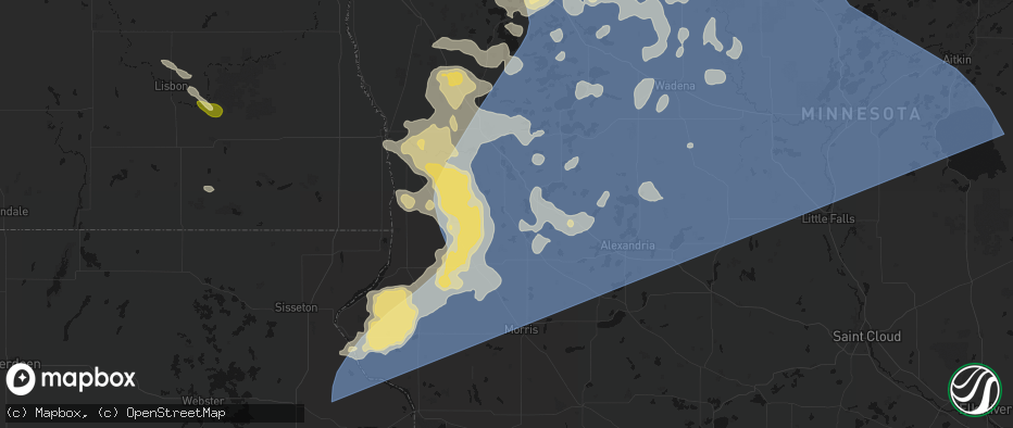 Hail map in Elbow Lake, MN on July 6, 2026