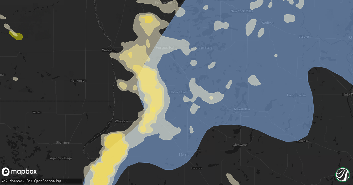Hail map in Elbow Lake, MN on July 6, 2026