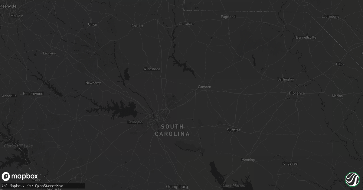Hail map in Elgin, SC on July 6, 2026