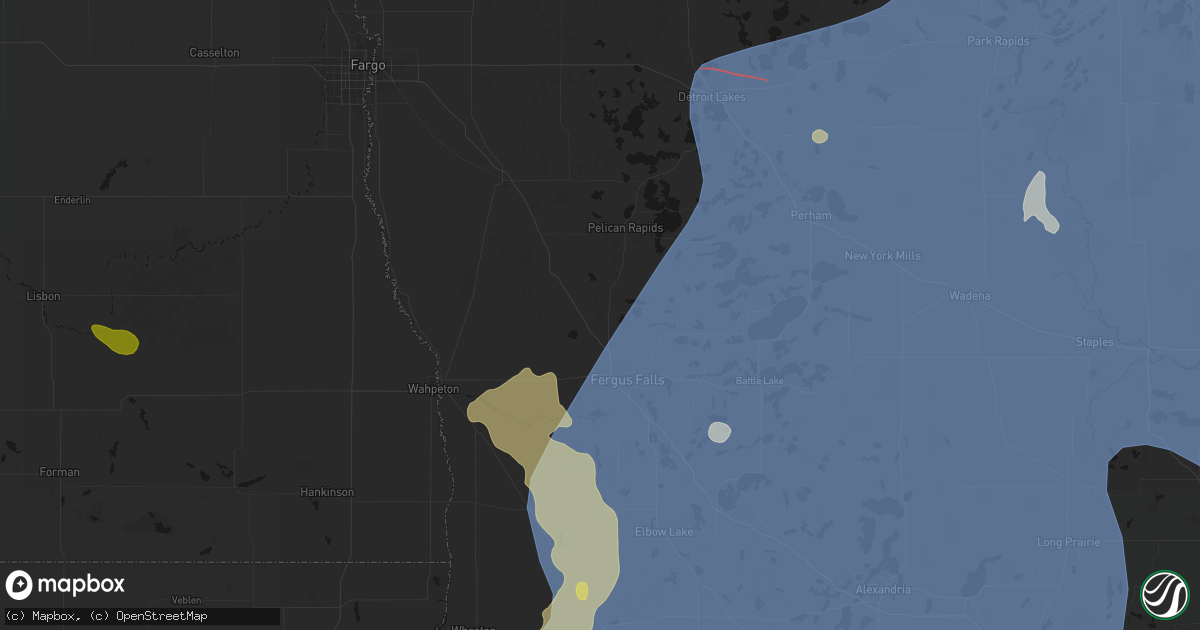 Hail map in Elizabeth, MN on July 6, 2026