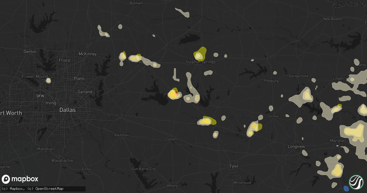 Hail map in Emory, TX on July 6, 2026