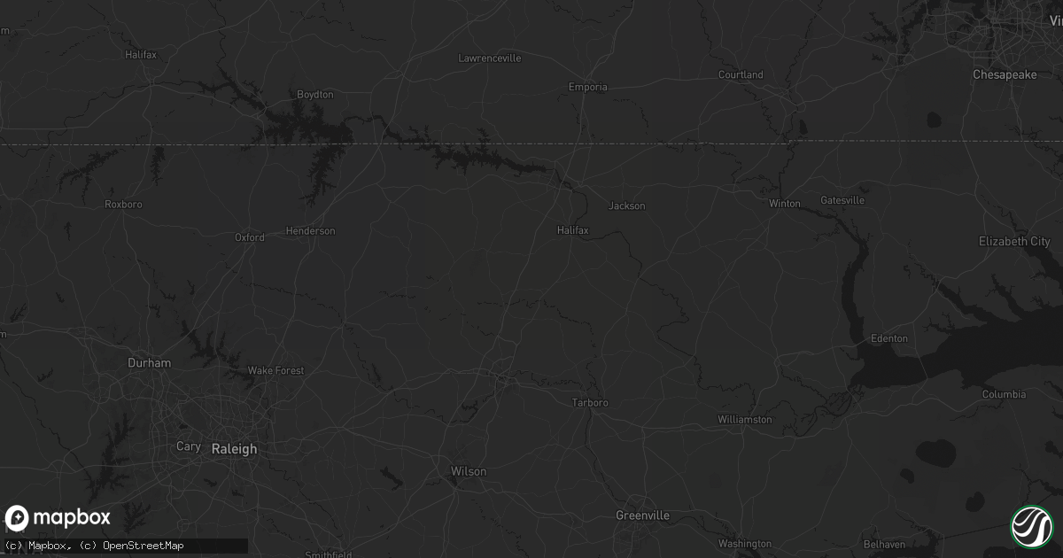 Hail map in Enfield, NC on July 6, 2026