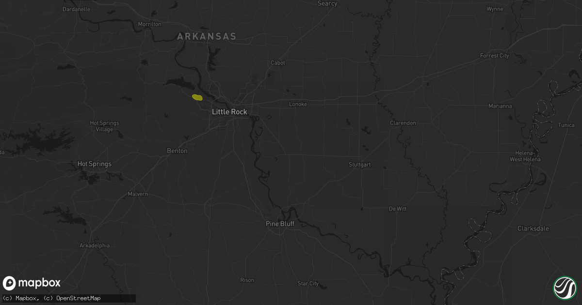 Hail map in England, AR on July 6, 2026