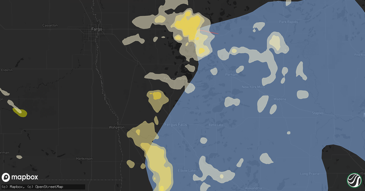 Hail map in Erhard, MN on July 6, 2026