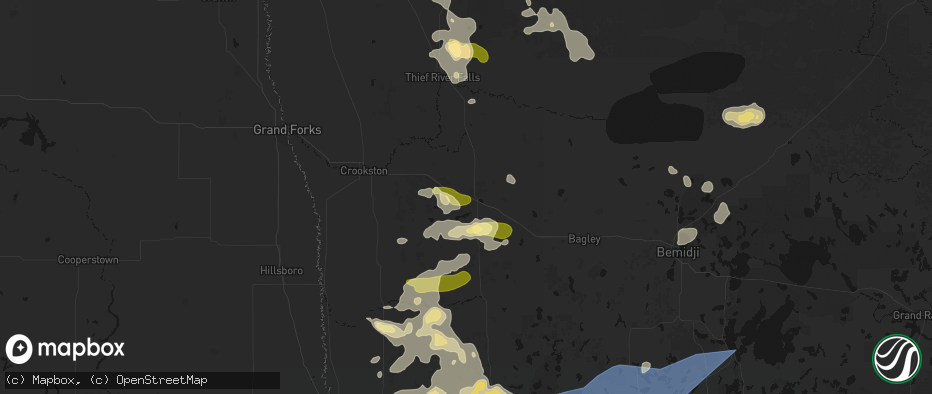 Hail map in Erskine, MN on July 6, 2026