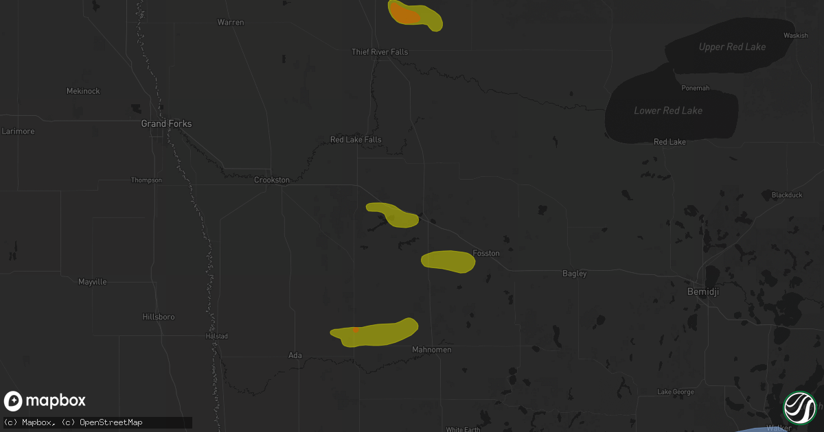 Hail map in Erskine, MN on July 6, 2026
