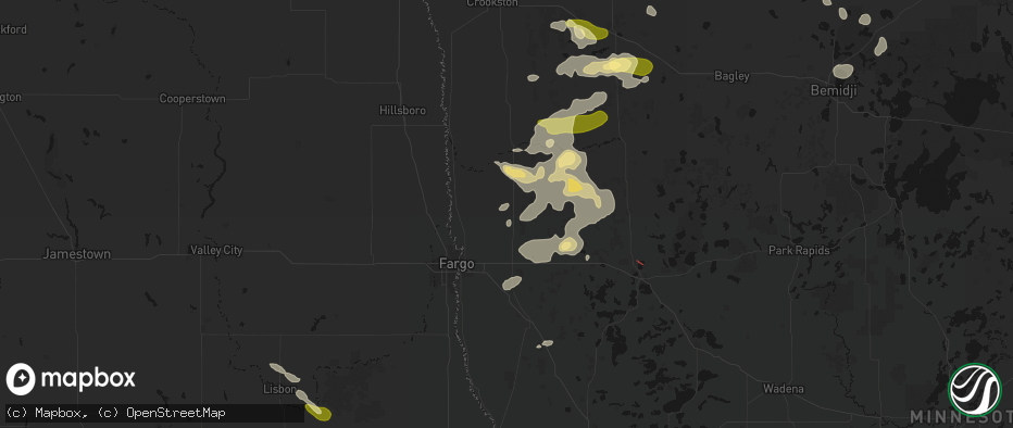 Hail map in Felton, MN on July 6, 2026