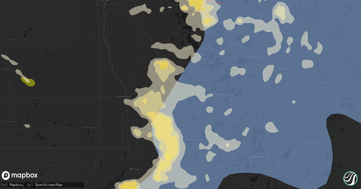 Hail map in Fergus Falls, MN on July 6, 2026
