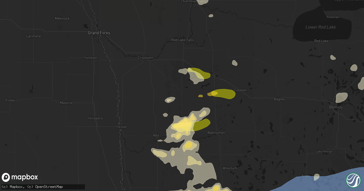 Hail map in Fertile, MN on July 6, 2026