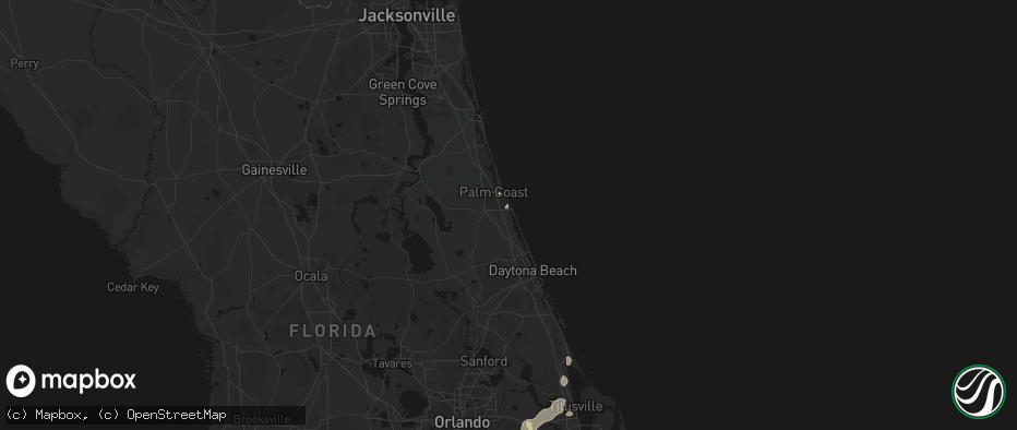 Hail map in Flagler Beach, FL on July 6, 2026