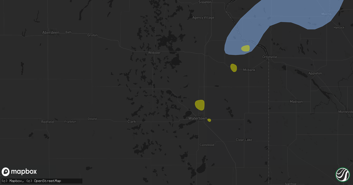 Hail map in Florence, SD on July 6, 2026