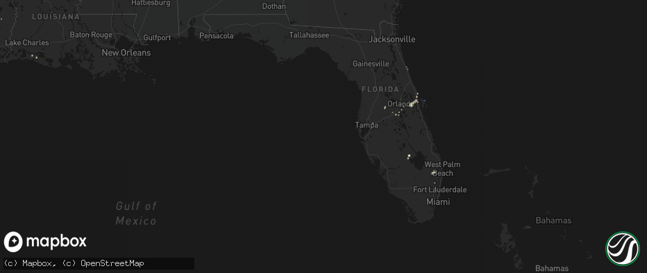 Hail map in Florida on July 6, 2026