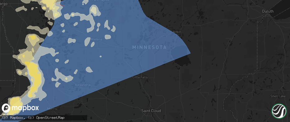 Hail map in Fort Ripley, MN on July 6, 2026