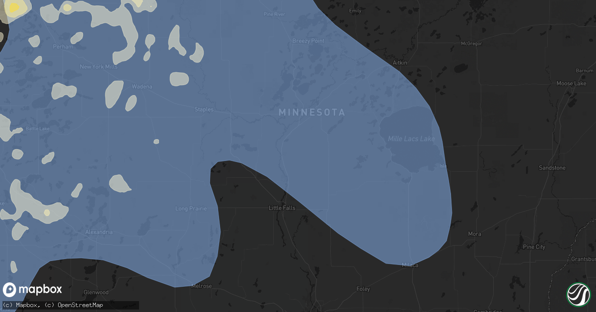 Hail map in Fort Ripley, MN on July 6, 2026
