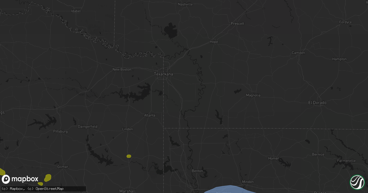 Hail map in Fouke, AR on July 6, 2026